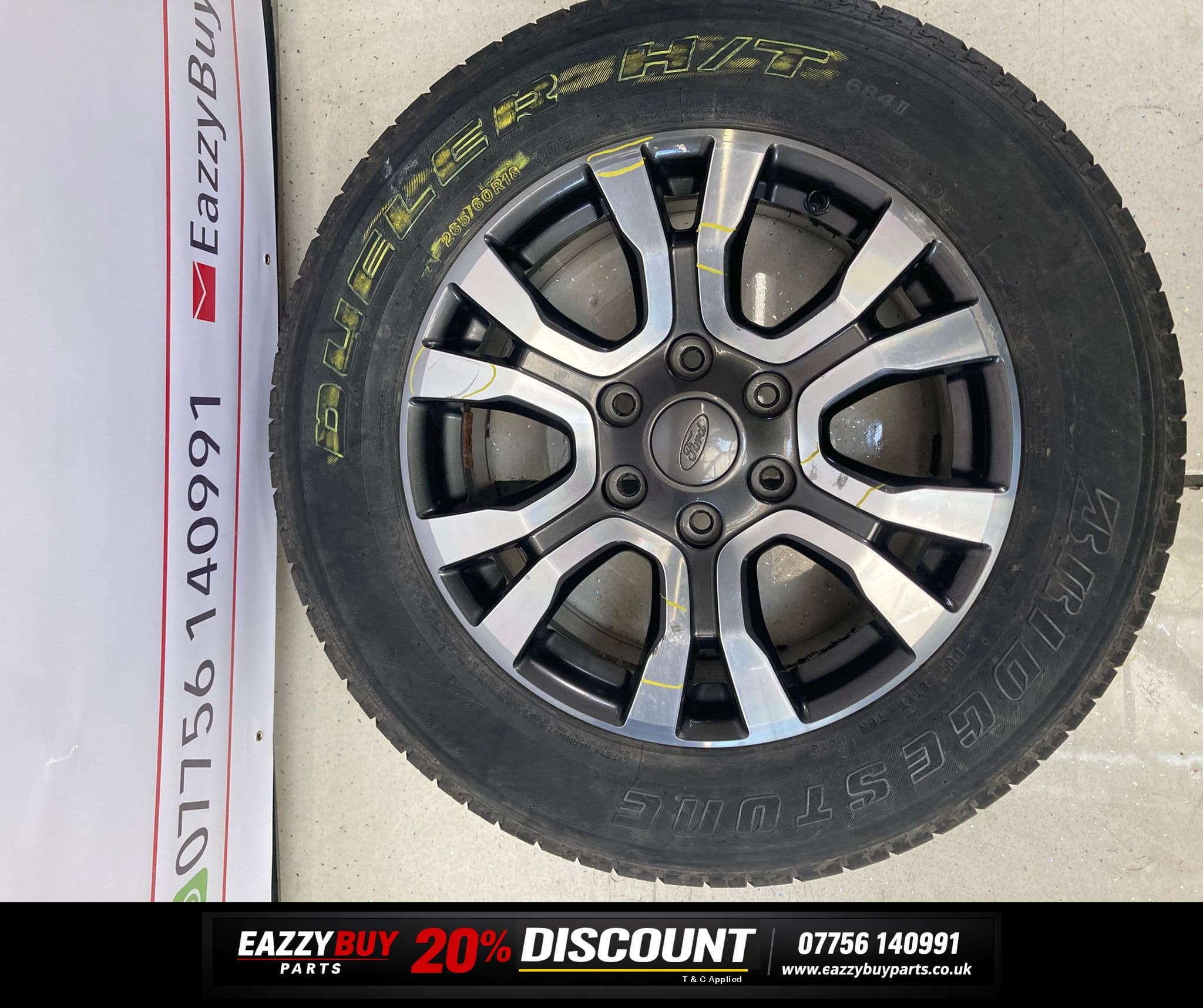 Ford Ranger Mk3 11-16 18 Inch Alloy Wheels SET OF 4 NO TYRES EB3C1007F2A