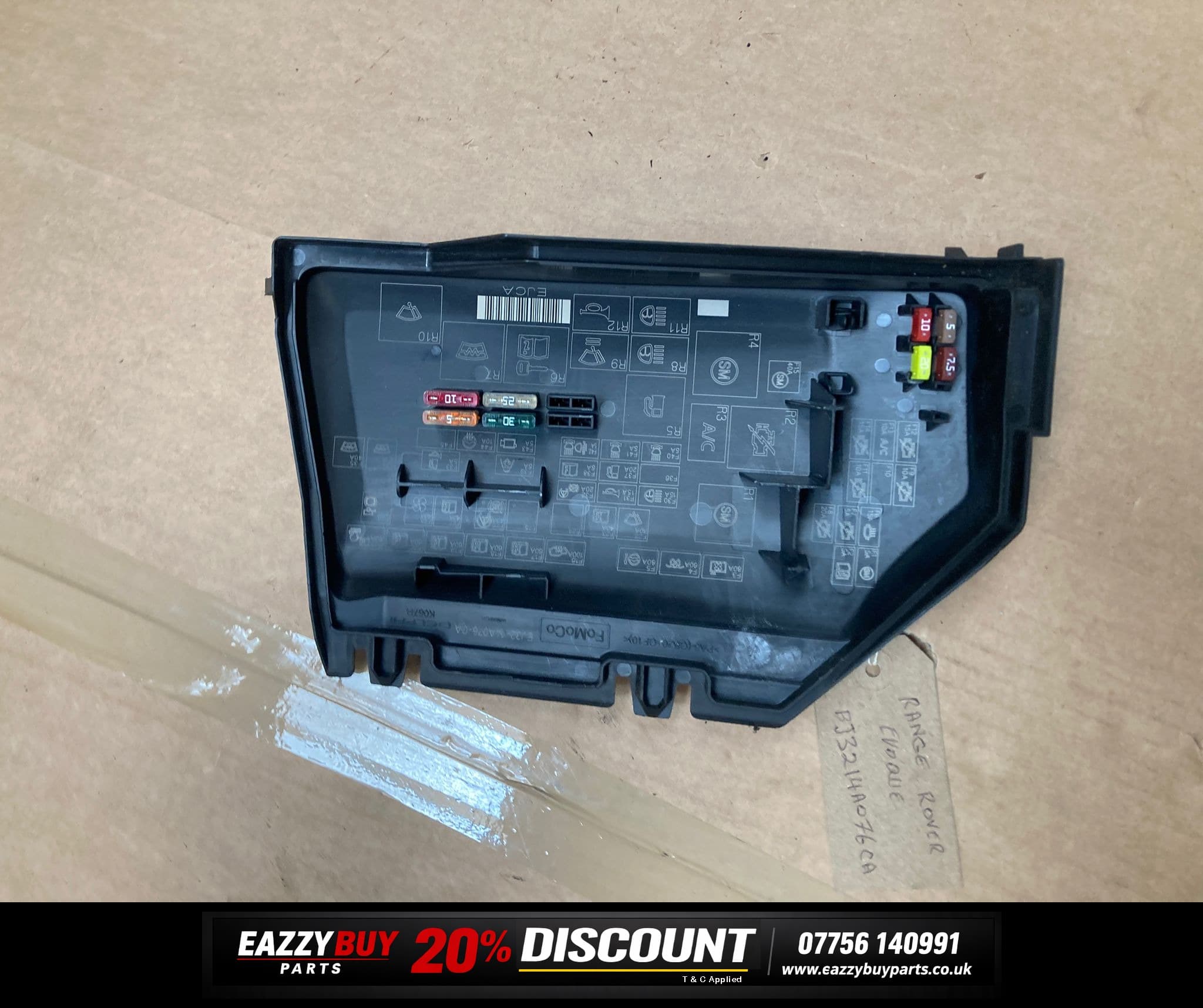Land Rover Range Rover Evoque L538 11-15 Fuse Relay Box Cover BJ3214A076CA