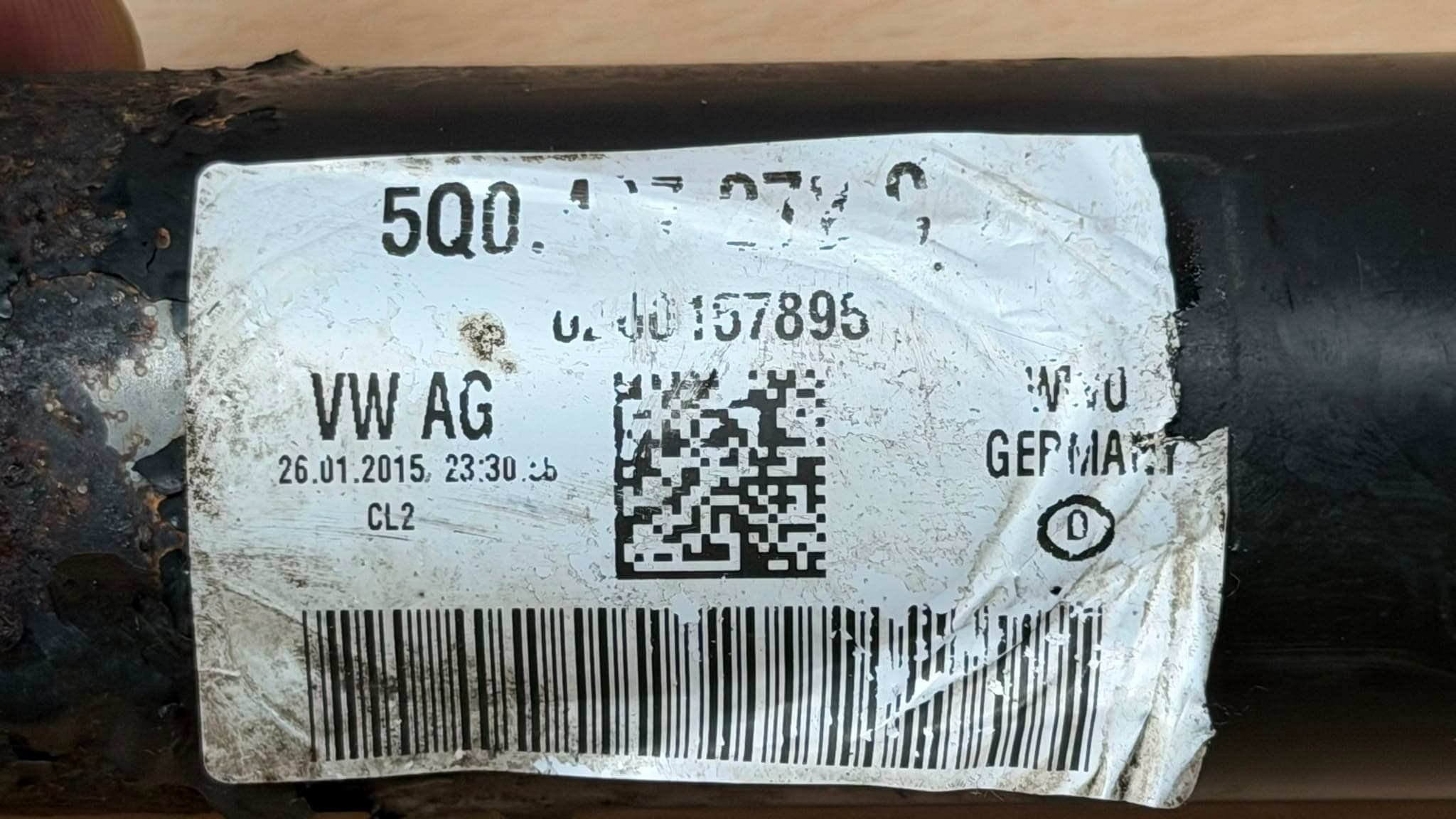 Volkswagen Golf MK7 12-20 Driveshaft Front Right Driver Side 5q0407272c